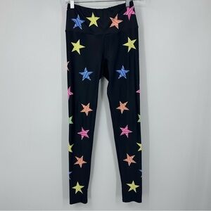 Goldsheep Morrocan Stars Leggings Womens Medium Black Pink Blue Yellow Orange